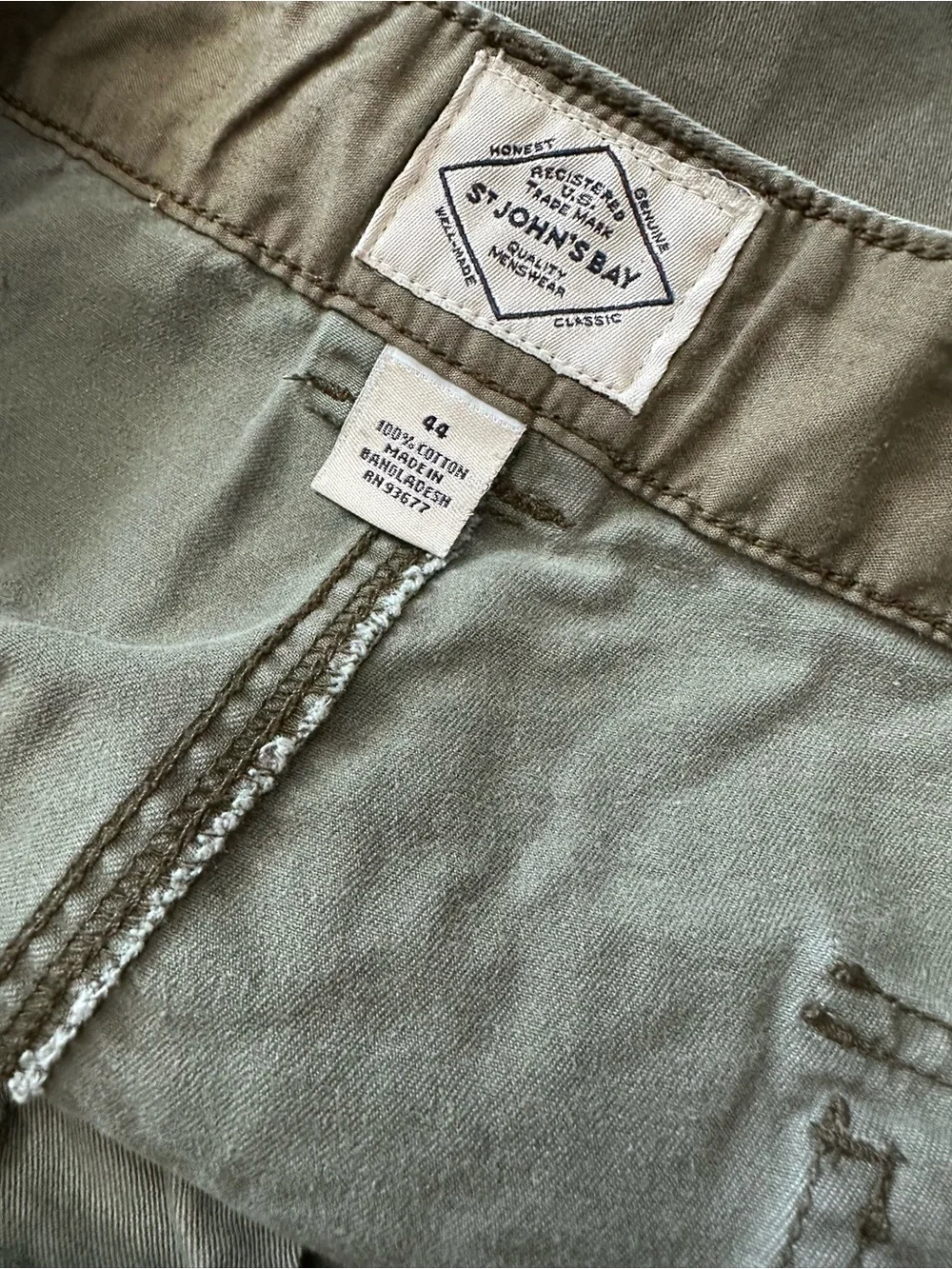 Men's St. John’s Bay Green Cargo Hiking Shorts
